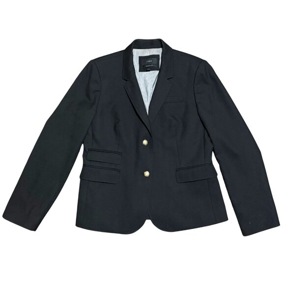 J.Crew Wool-Blend Schoolboy Blazer in Black w Gold Buttons – Women’s Size 12 (L) - Picture 7 of 17